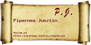Pipernea Jusztin névjegykártya